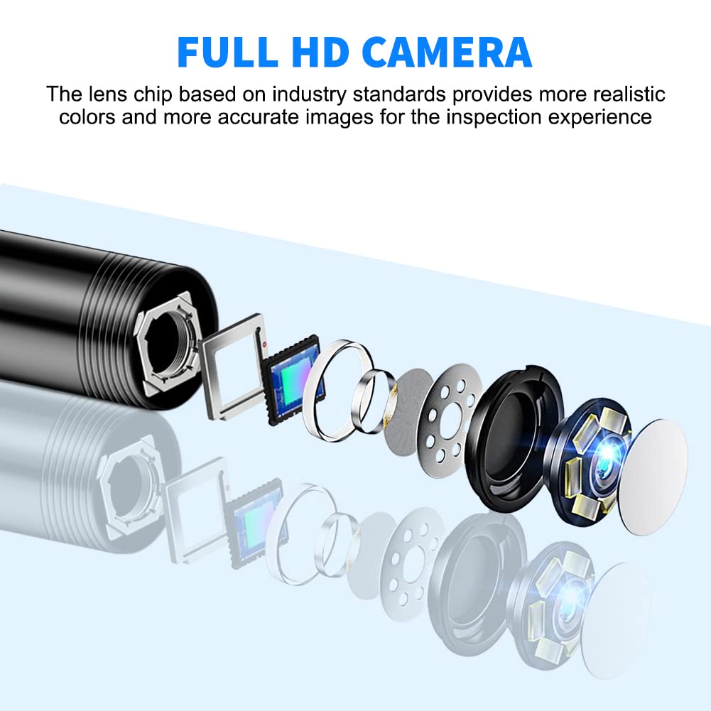 5.5mm 4.3 Inch 1080P HD Borescope Inspection Camera with 6 LED Lights F38834