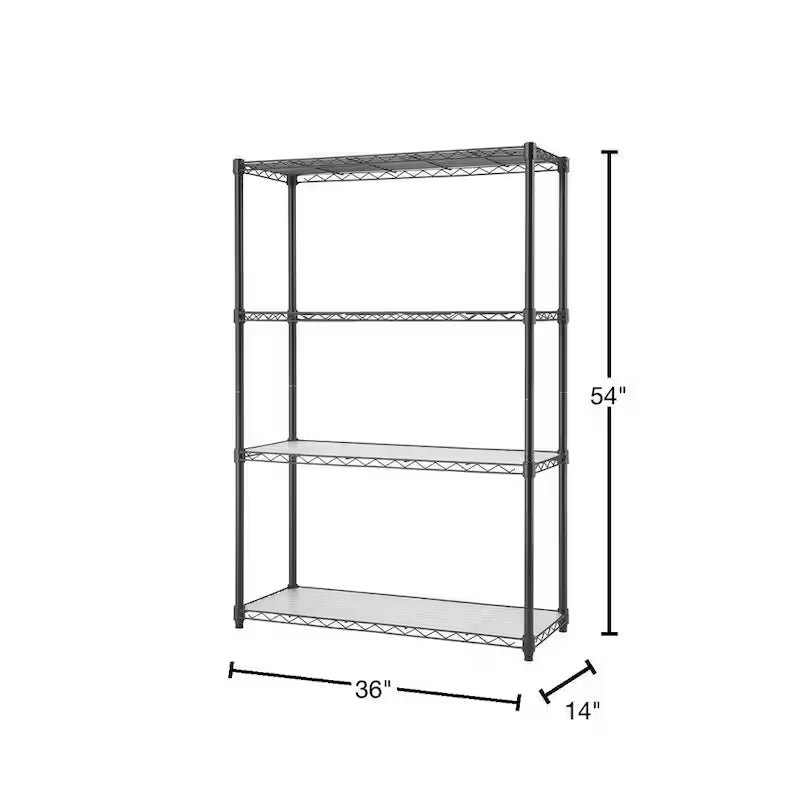 Dark Bronze 4-Tier Steel Wire Shelving Unit with Liners Z834