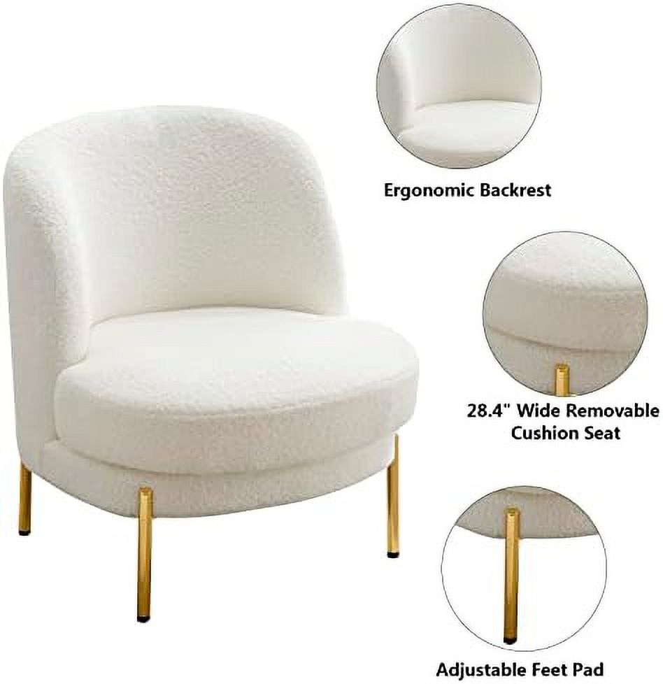 Sherpa Accent Chair with Golden Metal Legs G964