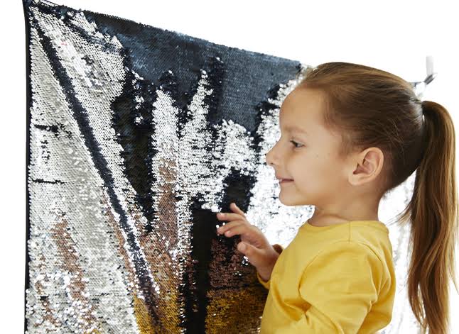 Sensory Sequin Panel, 24 x 36 Inches, Blue/Silver Y401571