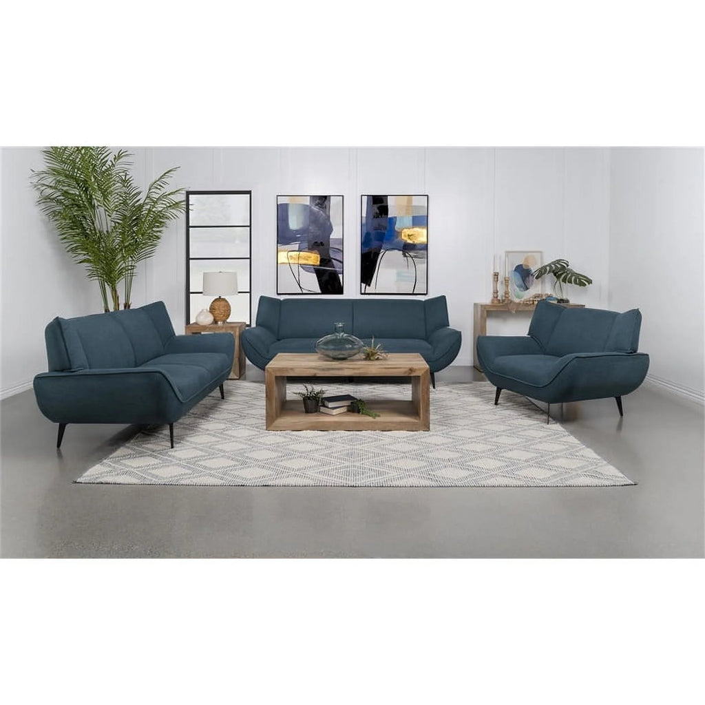 Teal Fabric Upholstered Wing Back Chair Q96317