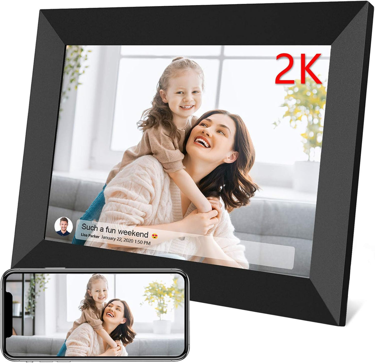 10 Inch Smart WiFi Digital Photo Frame 2K IPS LCD Touch Screen 16GB Storage W110319