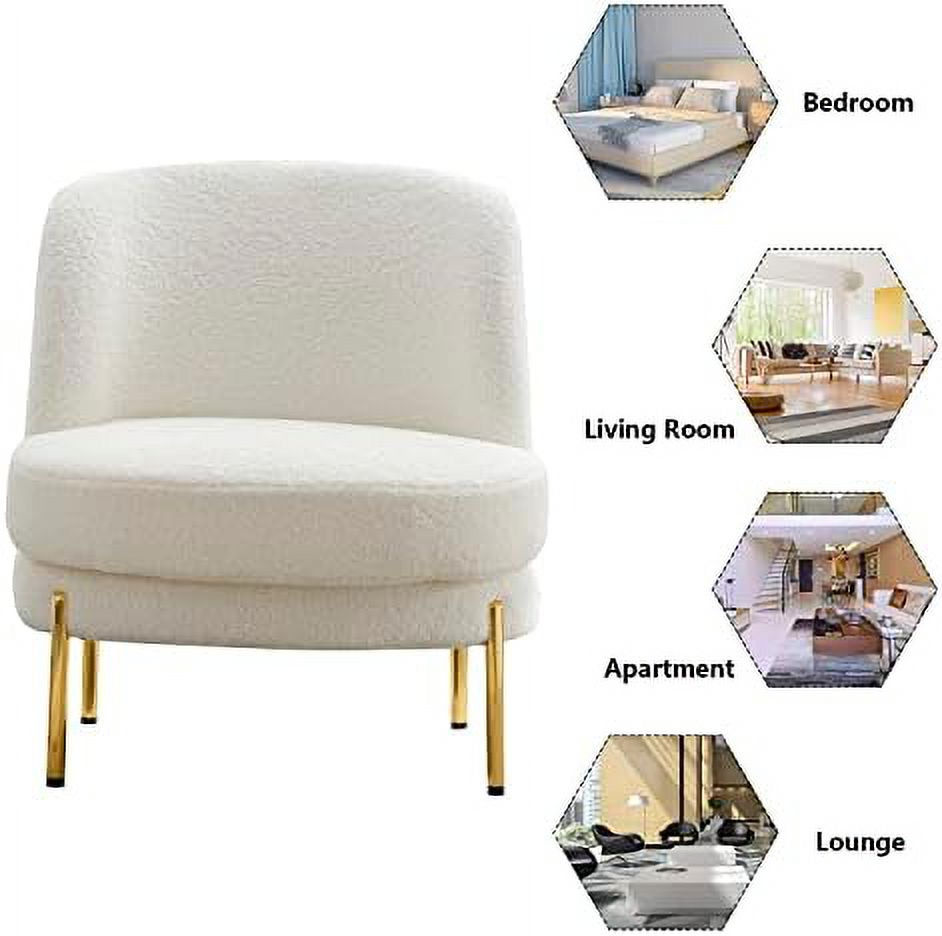 Sherpa Accent Chair with Golden Metal Legs G964