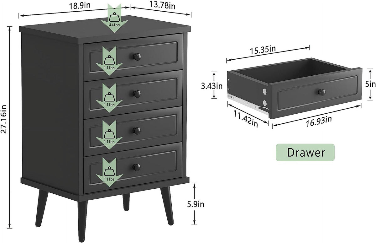4 Drawer Wood Dresser R9582