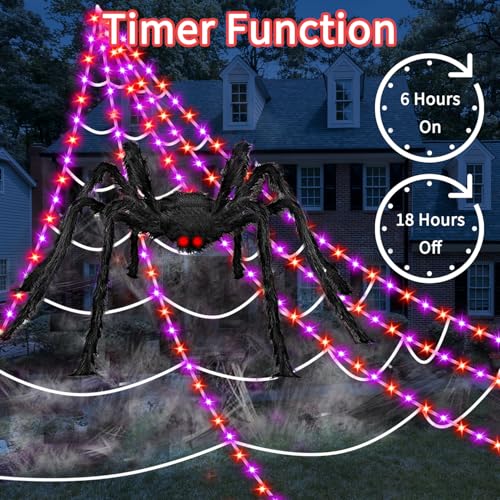 23Ft 350 LED Spider Web Lights with 6.6Ft Spider X506815