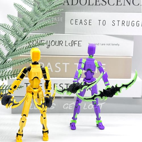 2 Packs T13 Action Figure Set, Movable Action Figure, Articulated, Full Body Mechanical Doll A33902