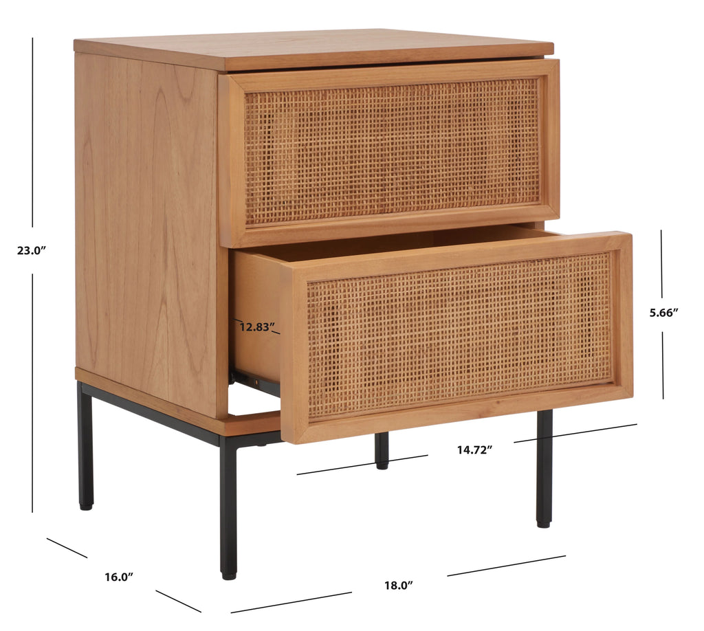 2 Drawer Rattan Nightstand V90895