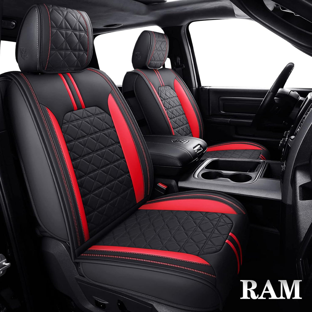 Waterproof Leather Seat Covers 5 PCS Full Set Black Blue C2615