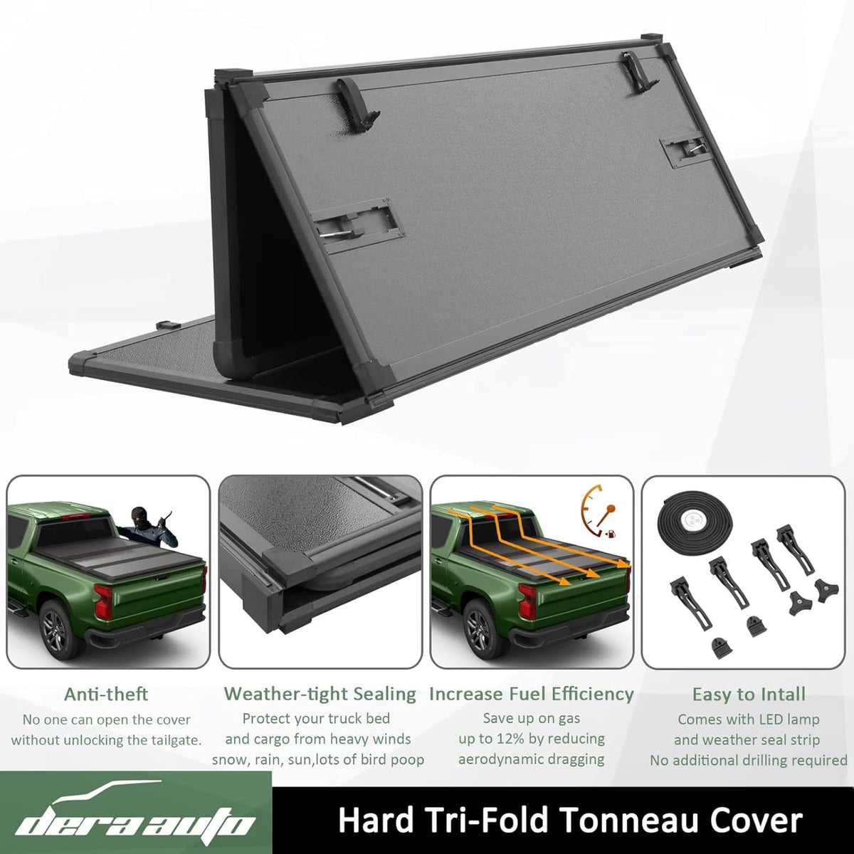 Hard Tri-Fold Truck Bed Tonneau Cover Q909