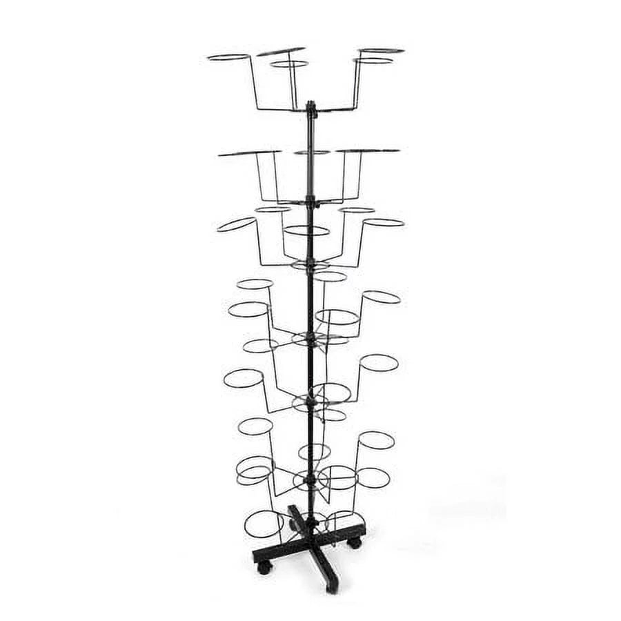 7 Tier Rotating Hat Rack Stand with 35 Hooks White G3489