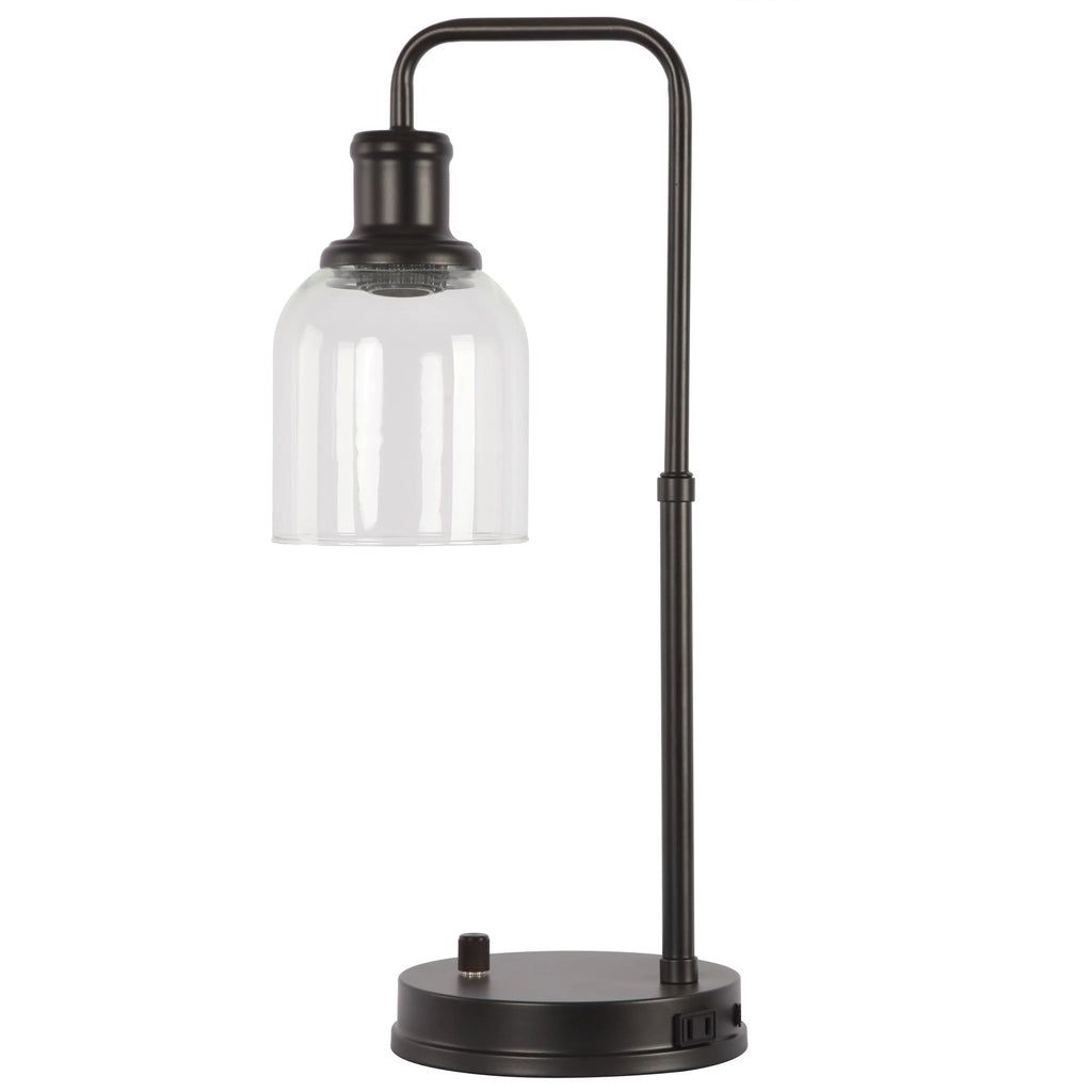 Antique Bronze Desk Lamp with AC Outlet R24940