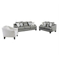 Bluish Gray Fabric 3-Piece Sofa Set N38213