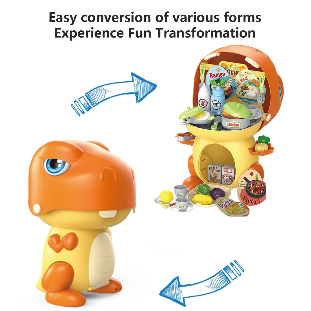 Play House Dinosaur Storage Set Cooking Toy Kitchen Set With Play Food X3441