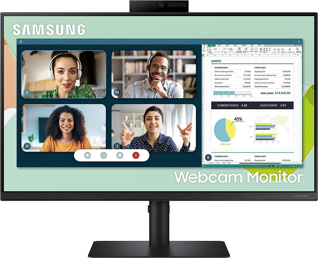 24-Inch FHD IPS Computer Monitor with Built-in Webcam and Speaker N7614