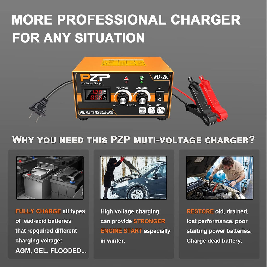 0-10 Amp 12v Automotive Battery Charger V4513