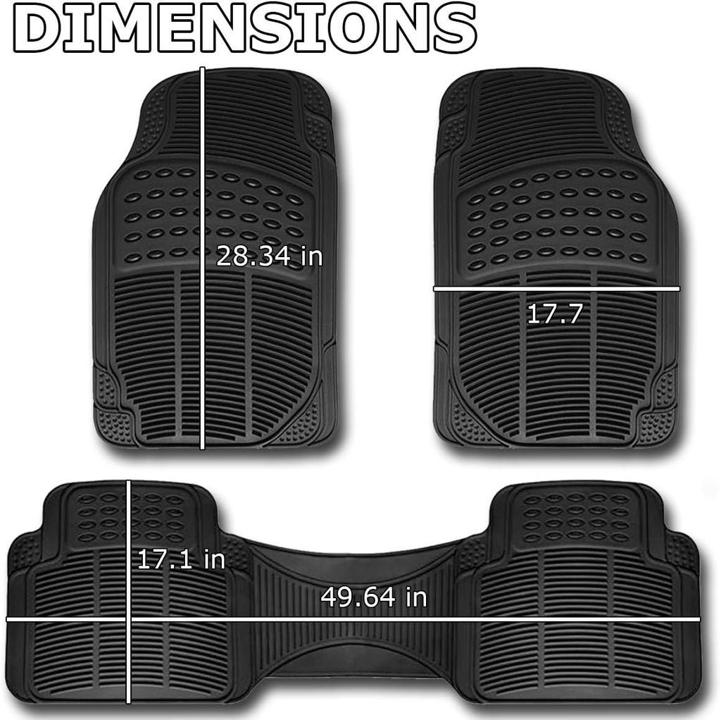 Black 4 Piece Heavy Duty Rubber Floor Mats G7533