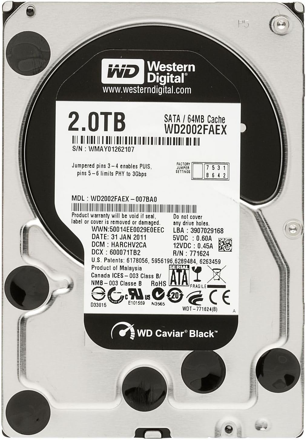 2 TB SATA III 7200 RPM 64 MB Cache Internal Desktop Hard Drive N1414