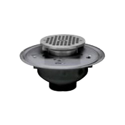ABS Adjustable Commercial Drain with 6-Inch Cast Grate and Square Top R17651