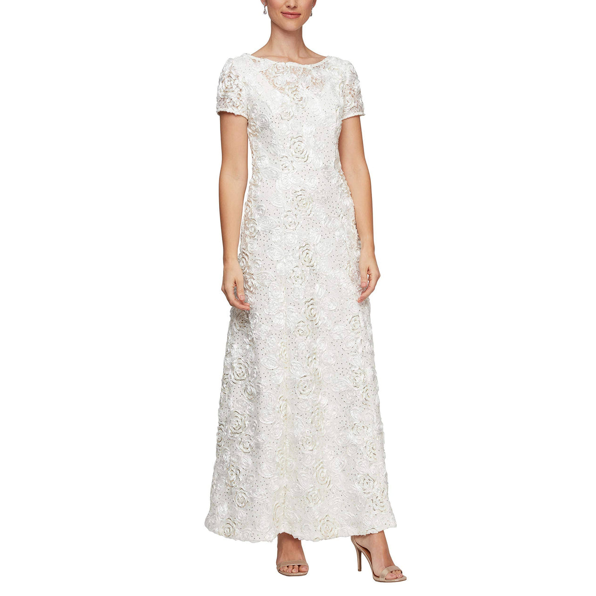 Ivory/Gold A-Line Gown I38315