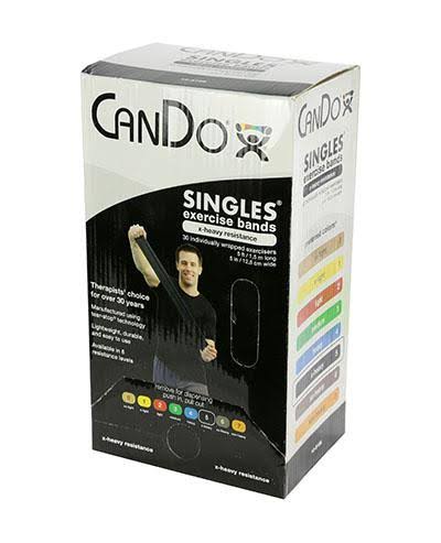 Low Powder Exercise Band - Box of 30, 5& Length - Set of 5 (Yellow - Black) O794642