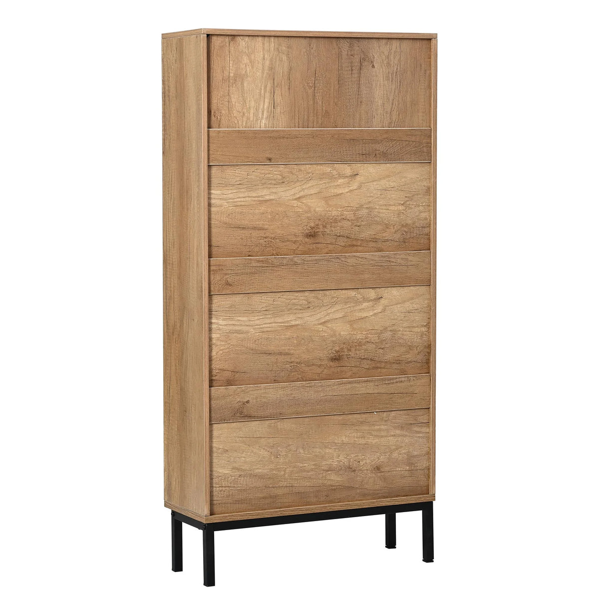 3 Flip Drawer Rattan Shoe Cabinet with Metal Legs R896