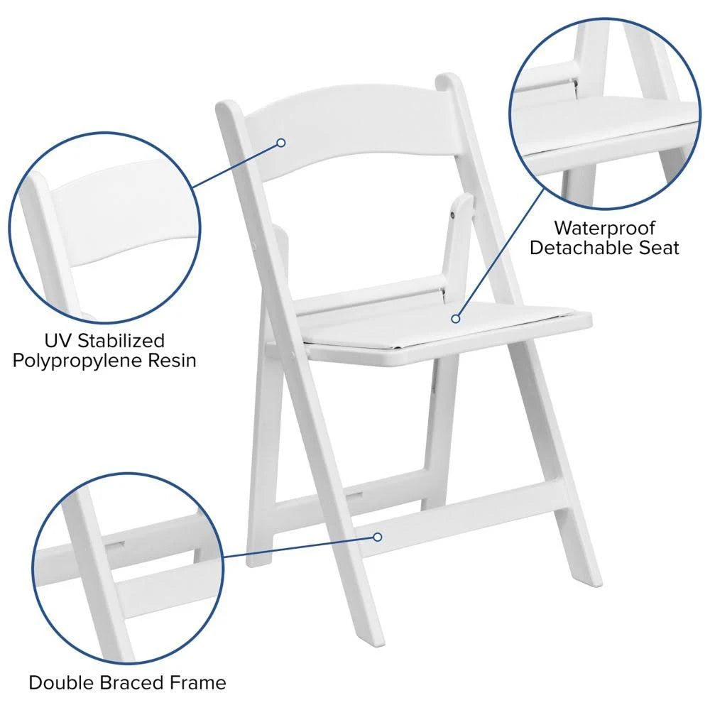 White Resin Folding Chairs (Set of 4) L602