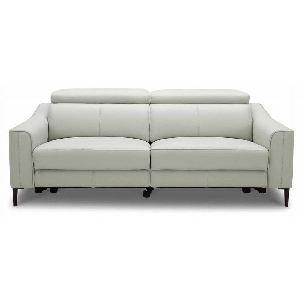 Gray Metal and Leather Upholstered Sofa X193