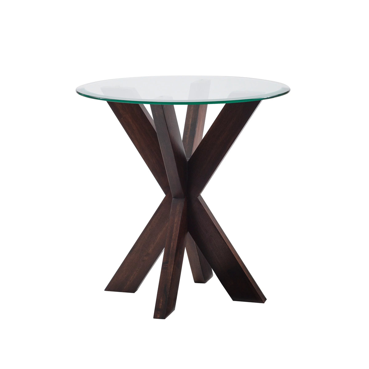 White Painted Glass Top Side Table Y2376