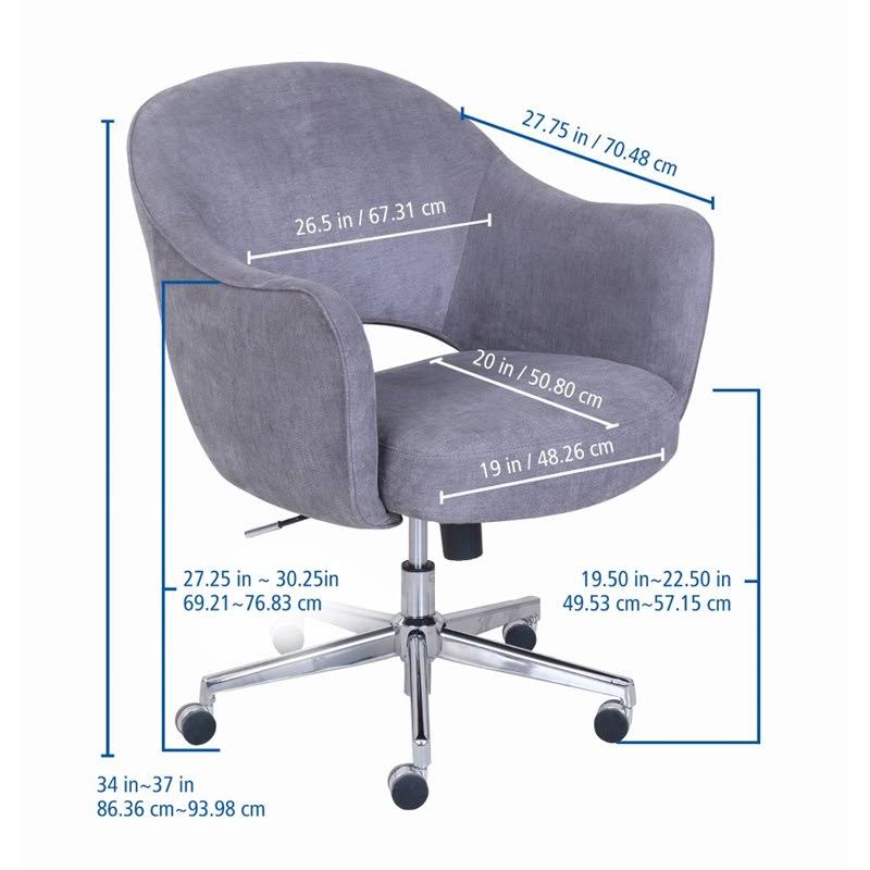 Dovetail Gray Home Office Chair U8105