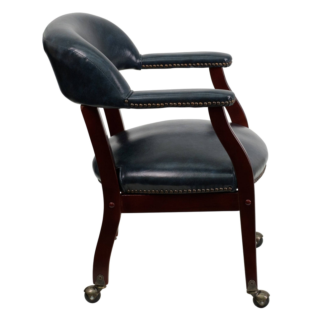 Black Vinyl Conference Chair with Casters S996535