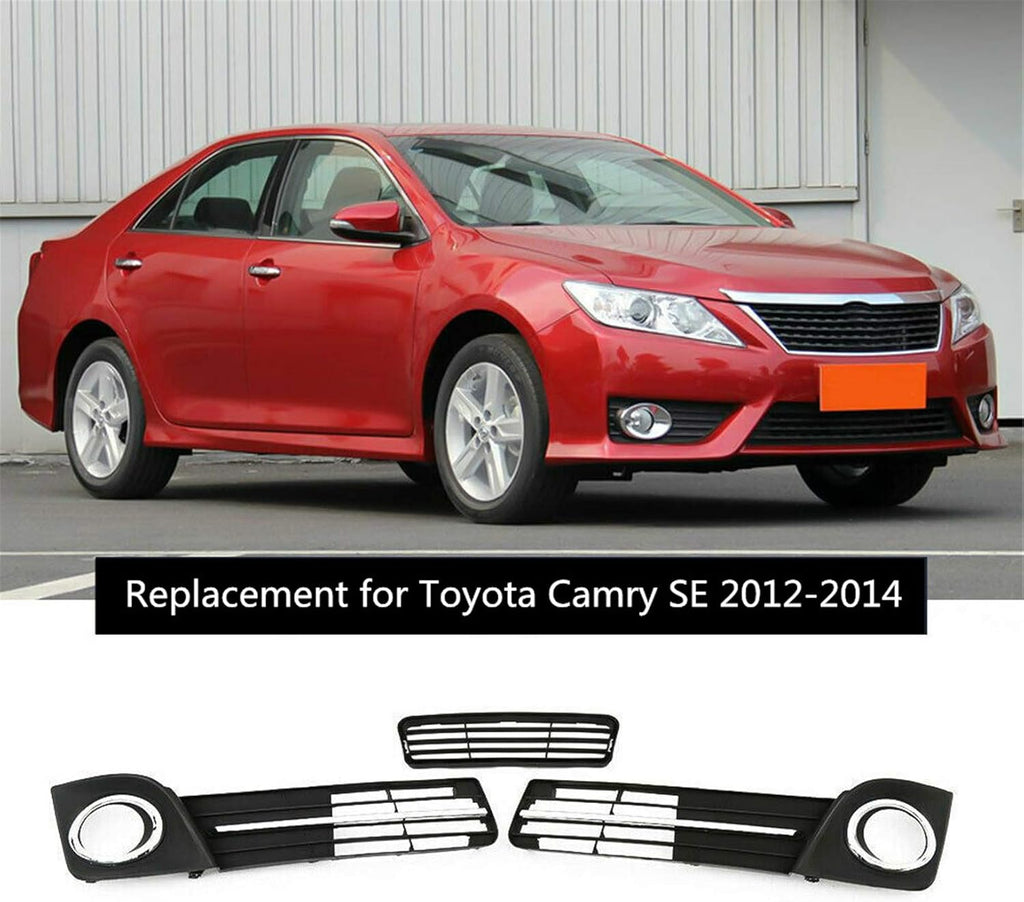 Front Bumper Lower Grille Fog Lamp Cover Bezel Set for Toyota Camry SE 2012-2014 V8379