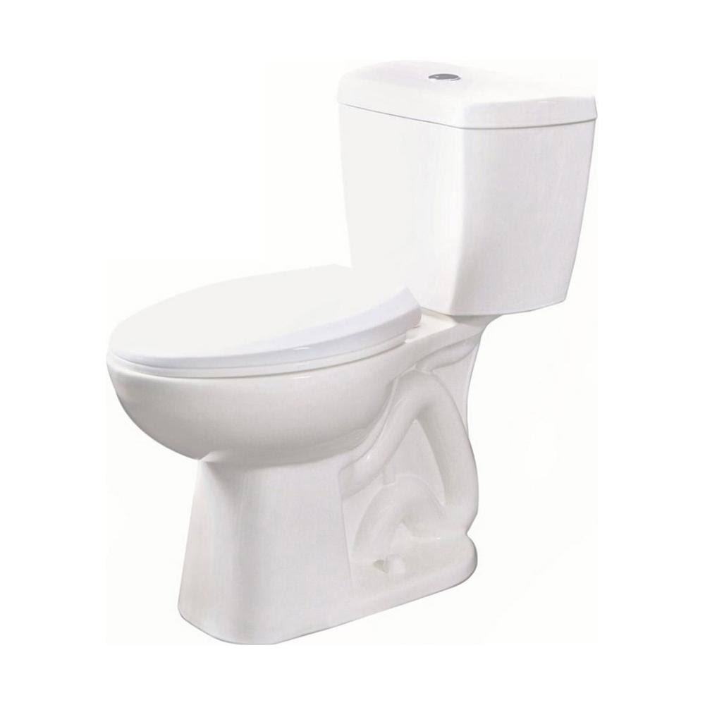 2-Piece 0.8 GPF Single Flush Elongated Toilet in White, Seat Included (3-Pack) I70773