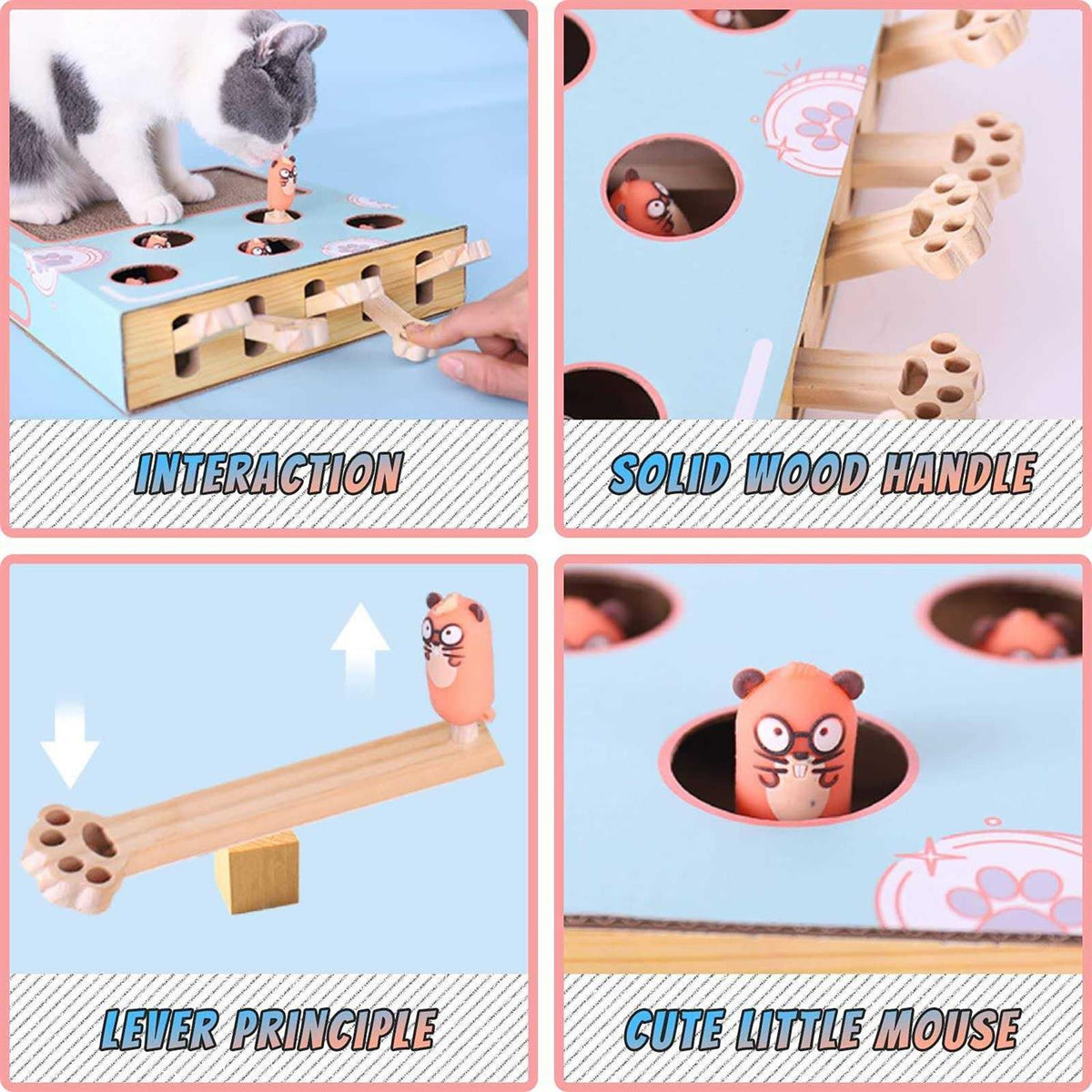Cat Enrichment Toys with Cat Scratching Pad H408