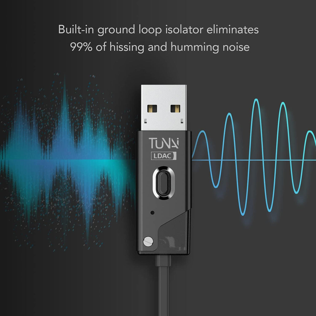Black Bluetooth 5.0 Receiver with USB DAC 3.5mm AUX, Pack of 2 H857