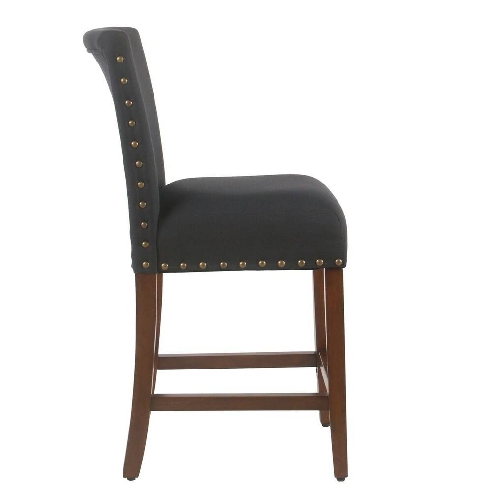 Deep Navy Nailhead Counter Stool C102539