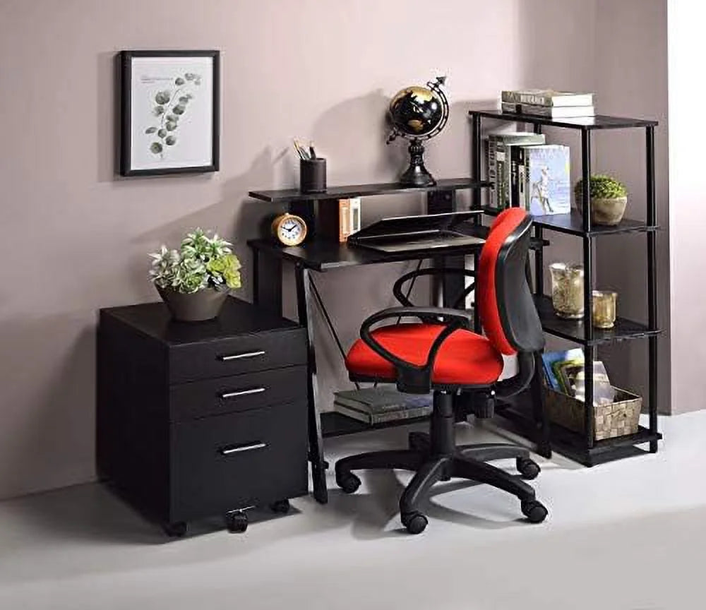Industrial Computer Desk with Shelves 32" L x 18" W x 35" H T694901