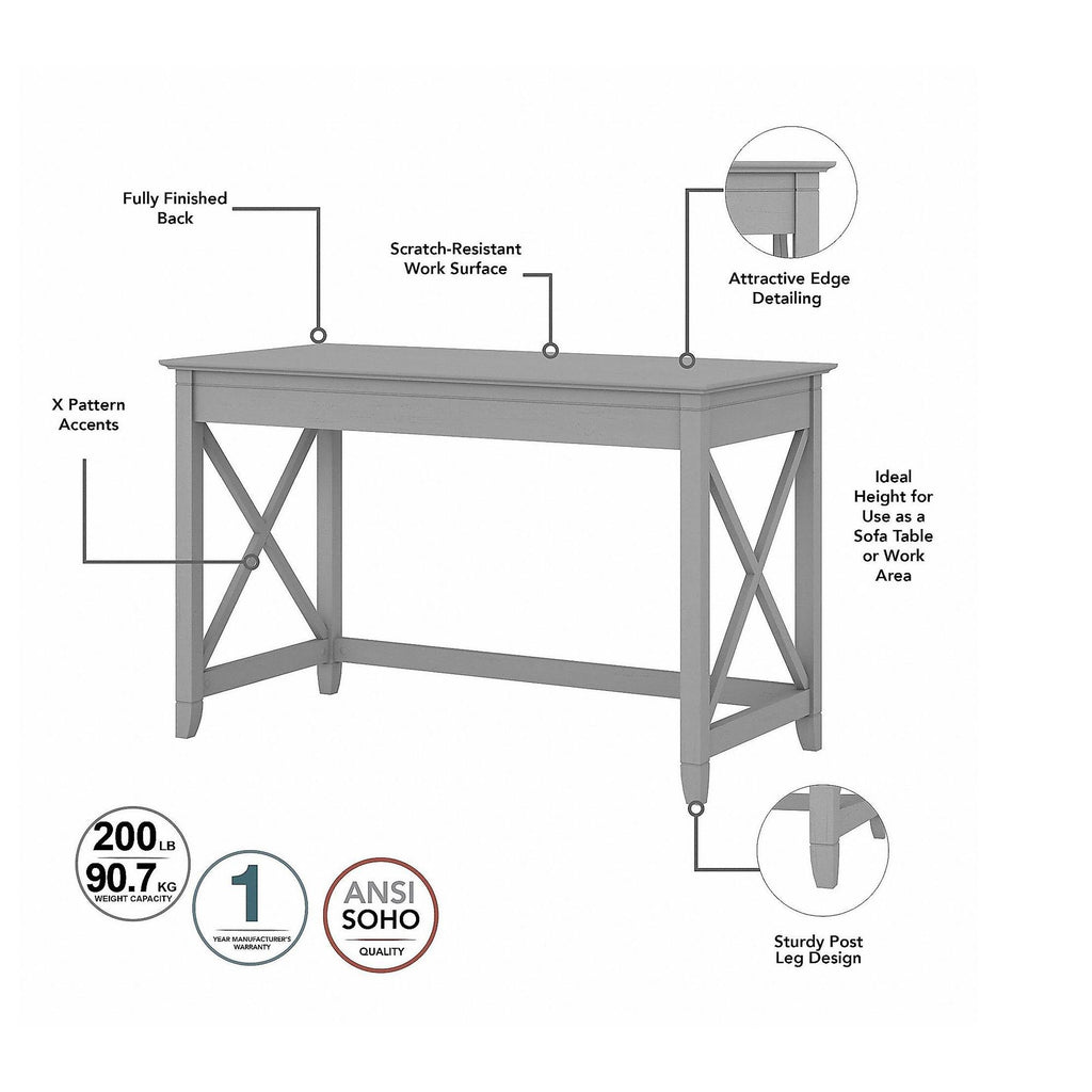 Cape Cod Gray Writing Desk with 2 Drawer File Cabinet B515