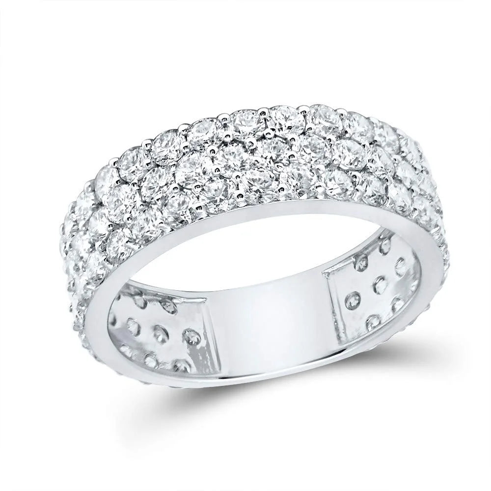 14kt White Gold Diamond Pave Band Ring Size 7 P679