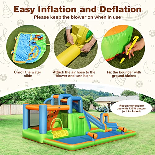7 in 1 Inflatable Water Slide with Splash Pool M742