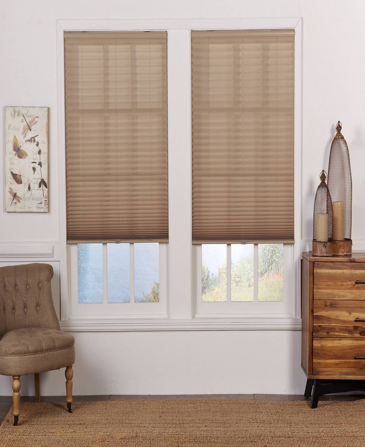 Cordless Light Filtering Pleated Shade 48x72 N312880