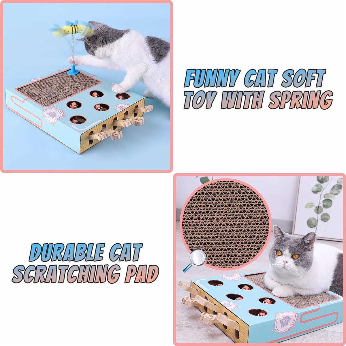 Cat Enrichment Toys with Cat Scratching Pad H408