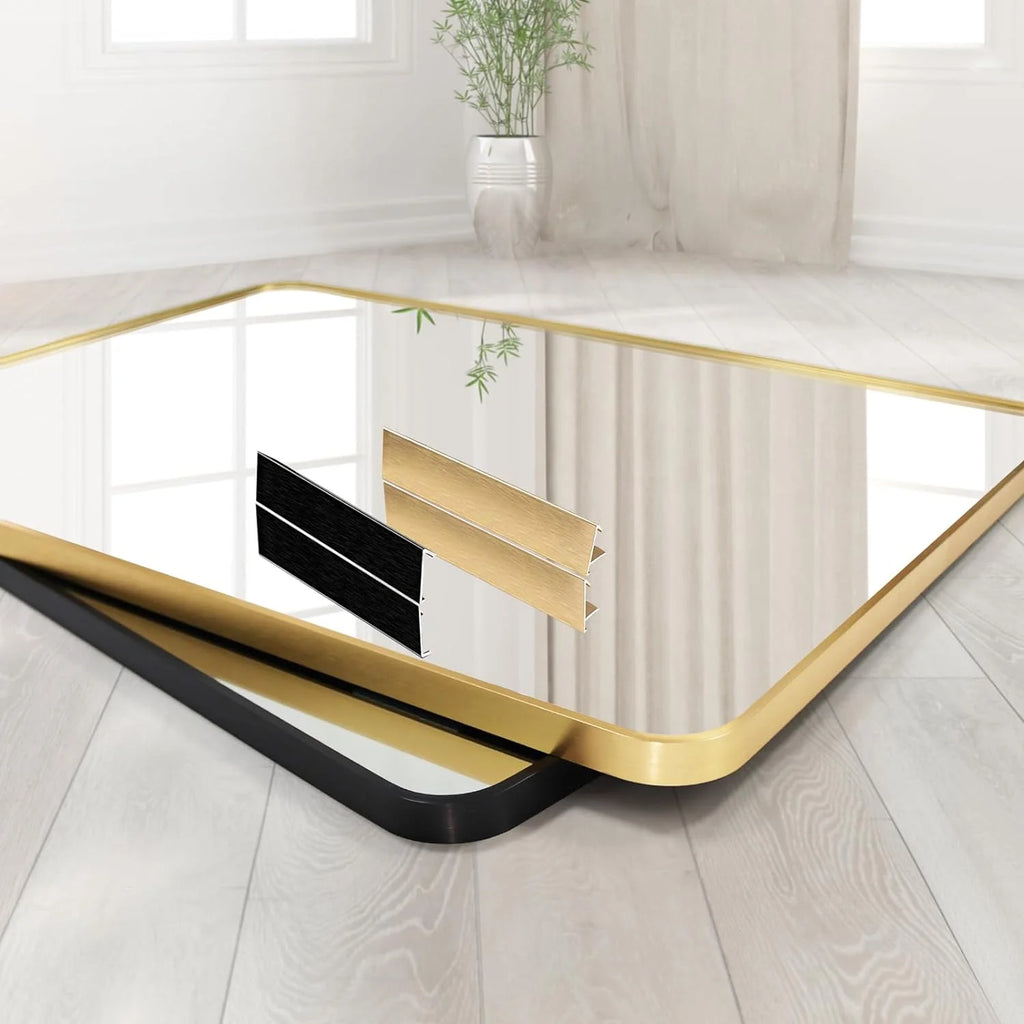 Black 30x48 Rectangular Metal Framed Wall Mirror Z610543