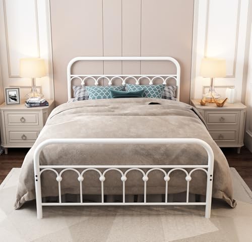 Queen Size Metal Bed Frame with Headboard and Footboard O50115