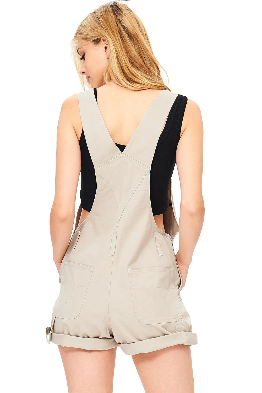 Vintage Twill Denim Short Overalls D30644