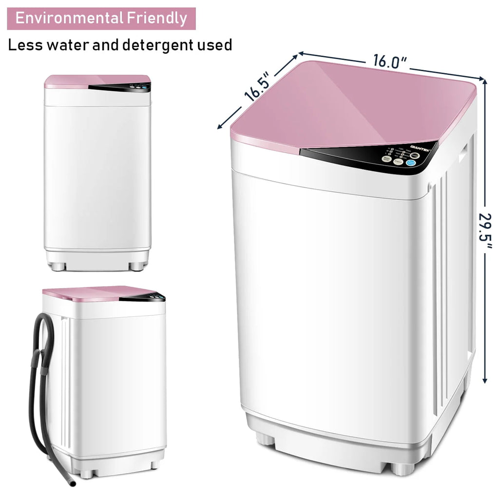 Full-Automatic Washing Machine 7.7 lbs Washer/Spinner UV Light Pink X9414
