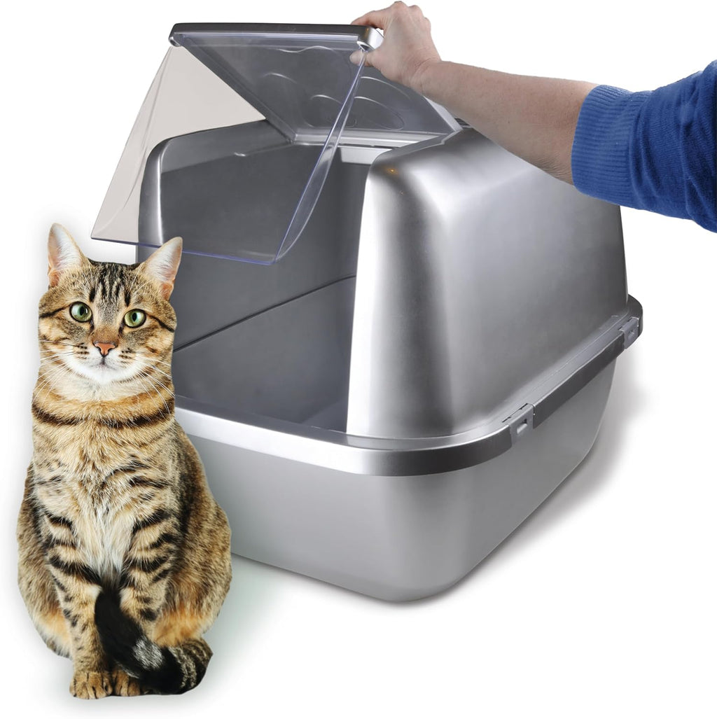 EZ Clean Jumbo Covered Cat Litter Box with Flip Top Lid W826