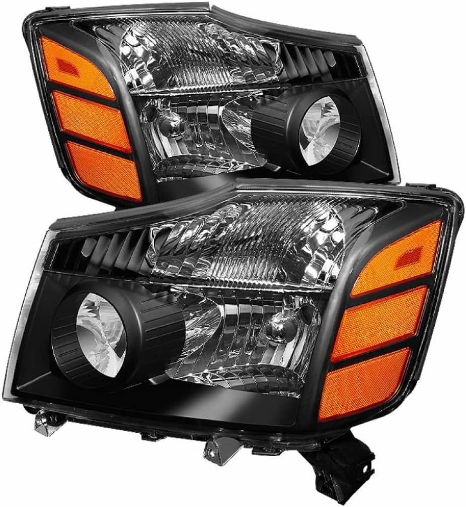 Amber Headlights Pair Set Black A57221