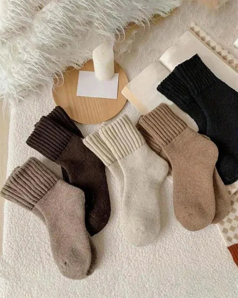 Ribbed Fleece Lined Crew Socks C7330