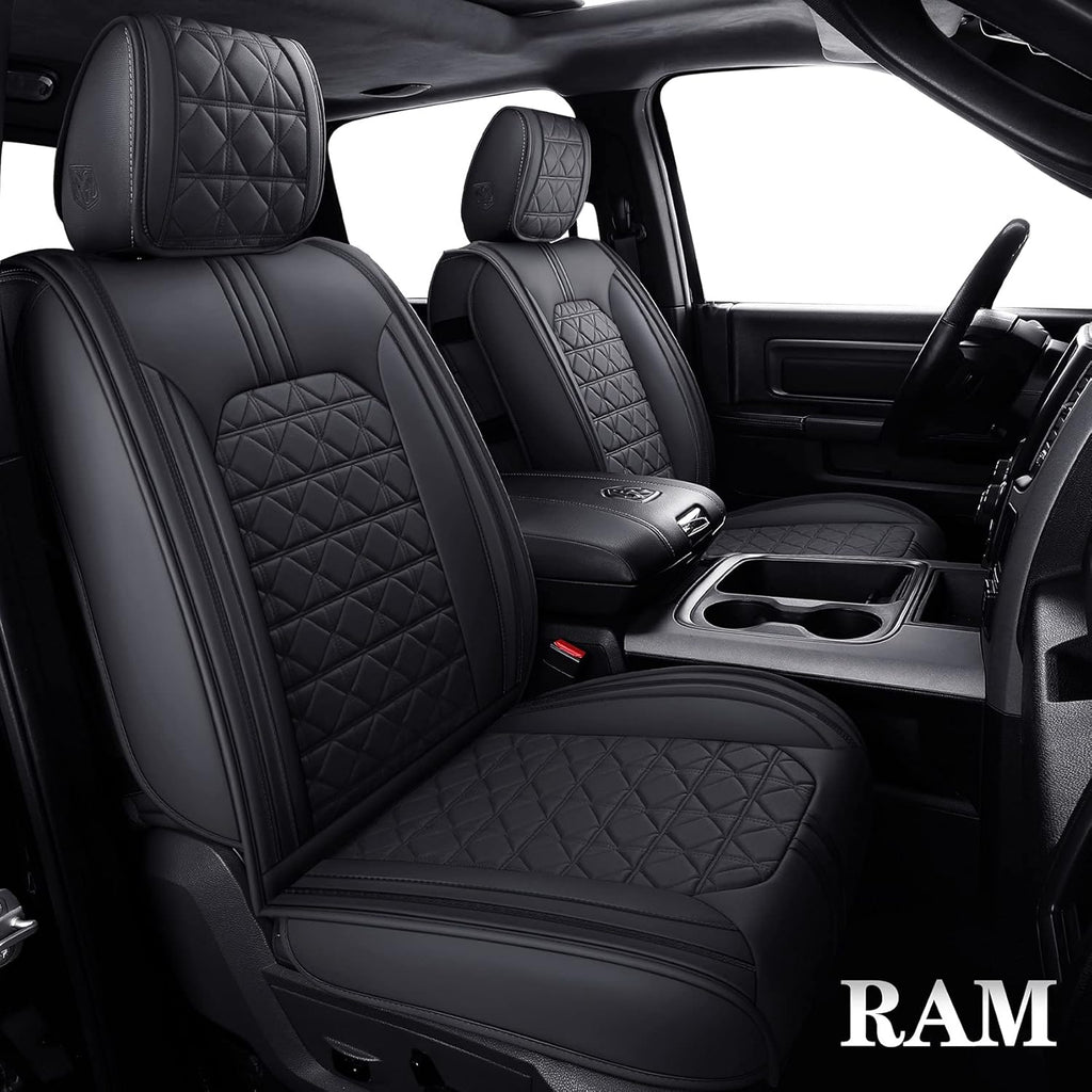 Waterproof Leather Seat Covers 5 PCS Full Set Black Blue C2615