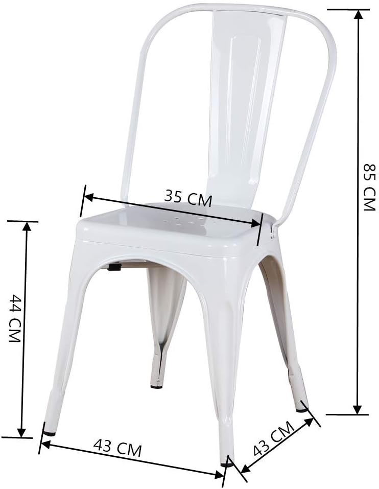 Navy Metal Patio Dining Chairs Set of 4 J88389